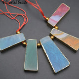 Agate Flat Square Slice Stone Slab Beads DIY Jewelry Making