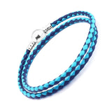 Leather Bracelet with Round Clasp for DIY Jewelry Making
