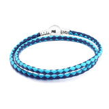 Leather Bracelet with Round Clasp for DIY Jewelry Making