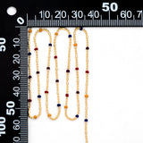 Enamel Bead Chains, Plated Brass, 1.2mm Chain w/ 2mm Beads