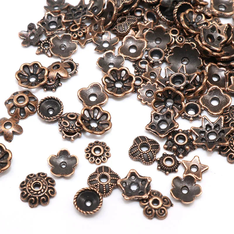 Flower Bead Caps Small Sizes Silver Plated End Caps 100/200pcs