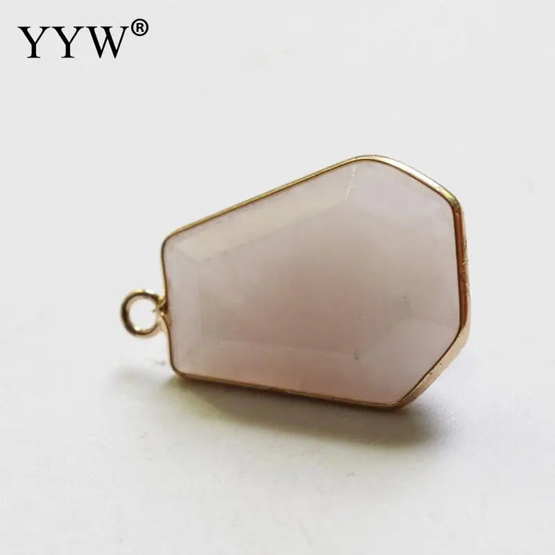 Gemstone Pendants Jewelry with Brass Plated Unisex DIY Making
