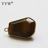 Gemstone Pendants Jewelry with Brass Plated Unisex DIY Making