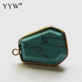 Gemstone Pendants Jewelry with Brass Plated Unisex DIY Making