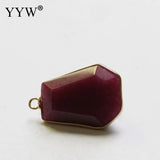 Gemstone Pendants Jewelry with Brass Plated Unisex DIY Making