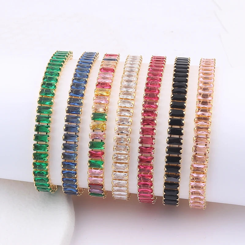 Rainbow Zircon Tennis Bracelet for Women