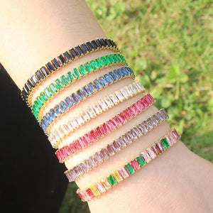 Rainbow Zircon Tennis Bracelet for Women