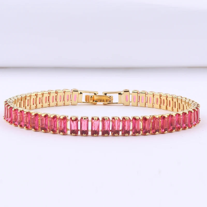 Rainbow Zircon Tennis Bracelet for Women