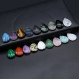 Natural Stone Agate Pendant Water Drop Shape Charms 25x18mm