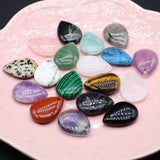 Natural Stone Agate Pendant Water Drop Shape Charms 25x18mm