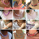 Colorful Surfer Beads Polymer Clay Choker Necklace Soft Pottery Swim Jewelry