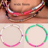 Colorful Surfer Beads Polymer Clay Choker Necklace Soft Pottery Swim Jewelry