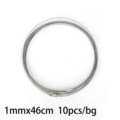 10pcs Stainless Steel Necklace Wire Cord 46cm 1MM DIY Craft Jewelry