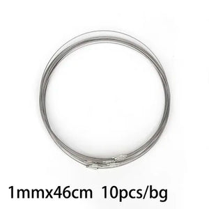 10pcs Stainless Steel Necklace Wire Cord 46cm 1MM DIY Craft Jewelry