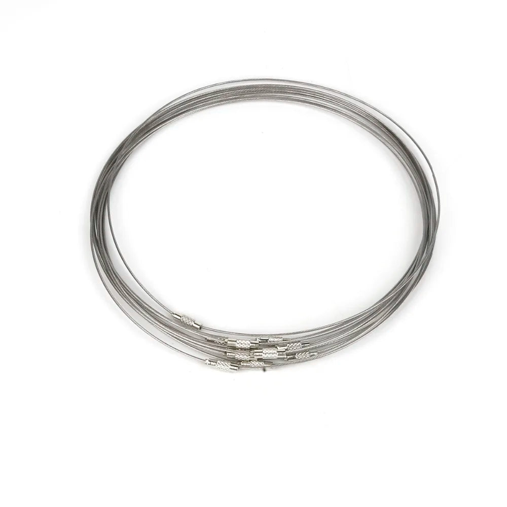 10pcs Stainless Steel Necklace Wire Cord 46cm 1MM DIY Craft Jewelry