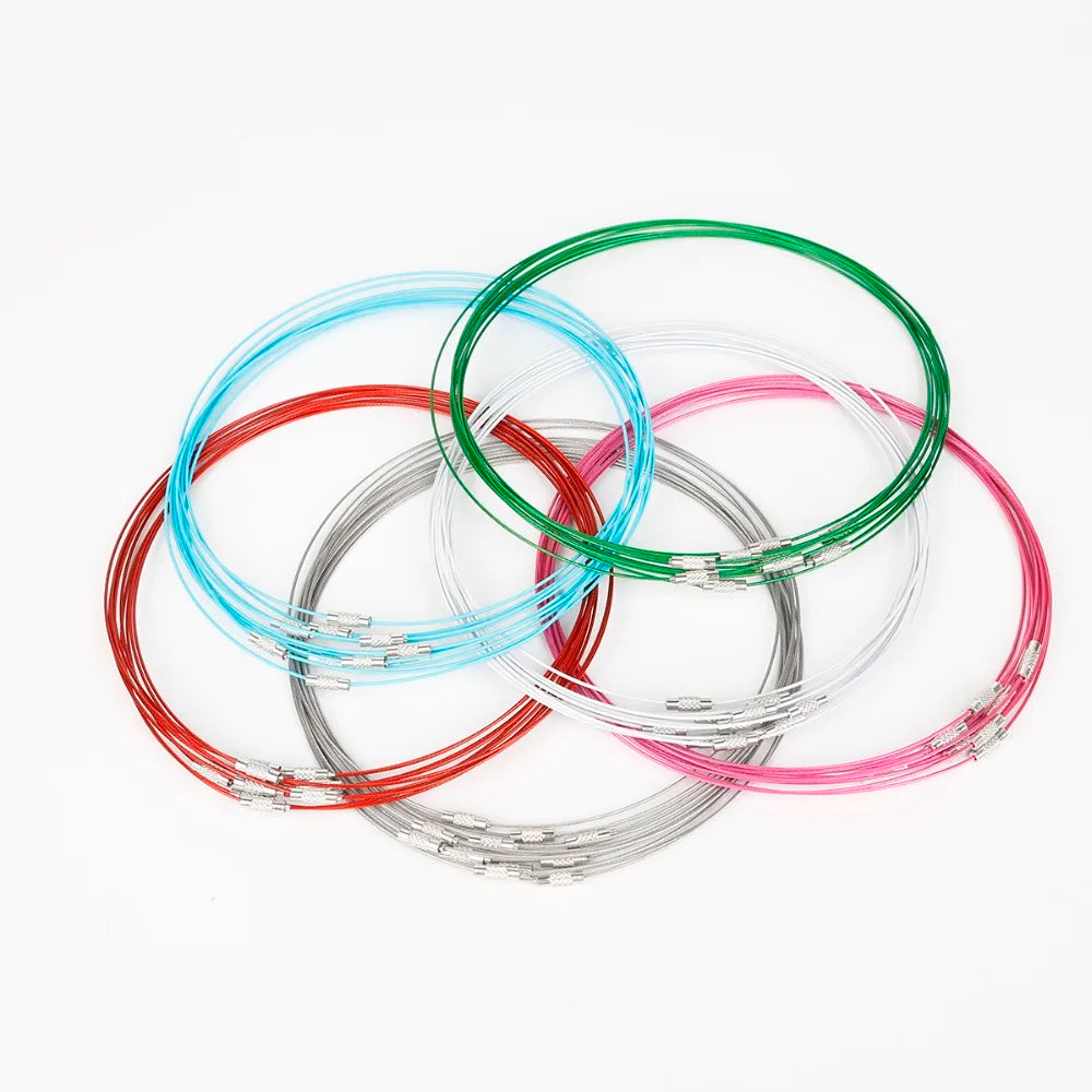 10pcs Stainless Steel Necklace Wire Cord 46cm 1MM DIY Craft Jewelry