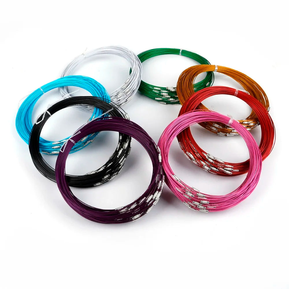 10pcs Stainless Steel Necklace Wire Cord 46cm 1MM DIY Craft Jewelry