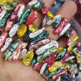 Biwa Shape Mix Colors Freshwater Pearl String 15-20MM
