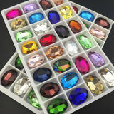 Oval Shape Crystal Pointback Glass Fancy Stone For Jewelry Making