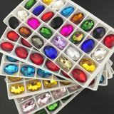 Oval Shape Crystal Pointback Glass Fancy Stone For Jewelry Making