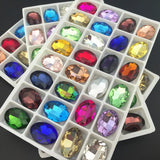 Oval Shape Crystal Pointback Glass Fancy Stone For Jewelry Making
