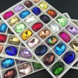 Oval Shape Crystal Pointback Glass Fancy Stone For Jewelry Making