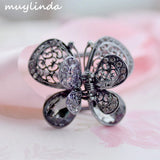 Retro Rhinestone Filigree Flower Hair Claw Clip Crystal Flower Hair Accessories