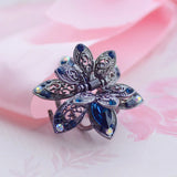 Retro Rhinestone Filigree Flower Hair Claw Clip Crystal Flower Hair Accessories