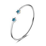 Star Butterfly Moon CZ Zircon Bangles Silver Jewelry