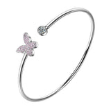 Star Butterfly Moon CZ Zircon Bangles Silver Jewelry