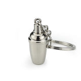 Cocktail Shaker Wine Glass Key Chain Pendant Bartender Keyring