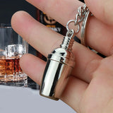 Cocktail Shaker Wine Glass Key Chain Pendant Bartender Keyring