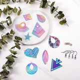 Flower Filigree Pendant Multi-color Charms with Earring Hooks