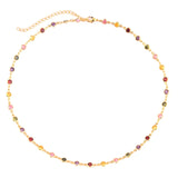 Colorful Rainbow CZ Tennis Chain Necklace