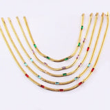 Colorful Rainbow CZ Tennis Chain Necklace