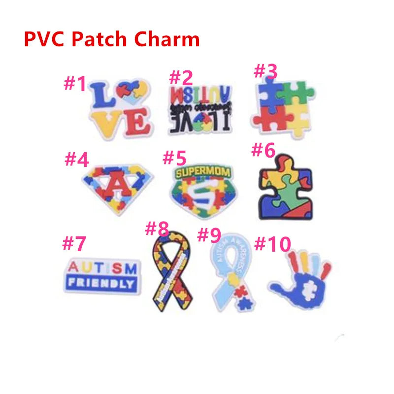 Autism Awareness Jigsaw Piece Charm DIY Patch OPB072 50pcs/Lot