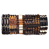 5Pcs Natural Wood Beads Mix Style Charm Bracelets Jewelry
