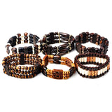 5Pcs Natural Wood Beads Mix Style Charm Bracelets Jewelry