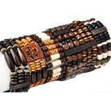 5Pcs Natural Wood Beads Mix Style Charm Bracelets Jewelry