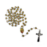 Catholic Rosary Necklace Heart Shape Beads