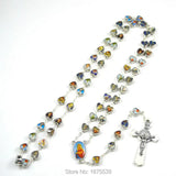 Catholic Rosary Necklace Heart Shape Beads