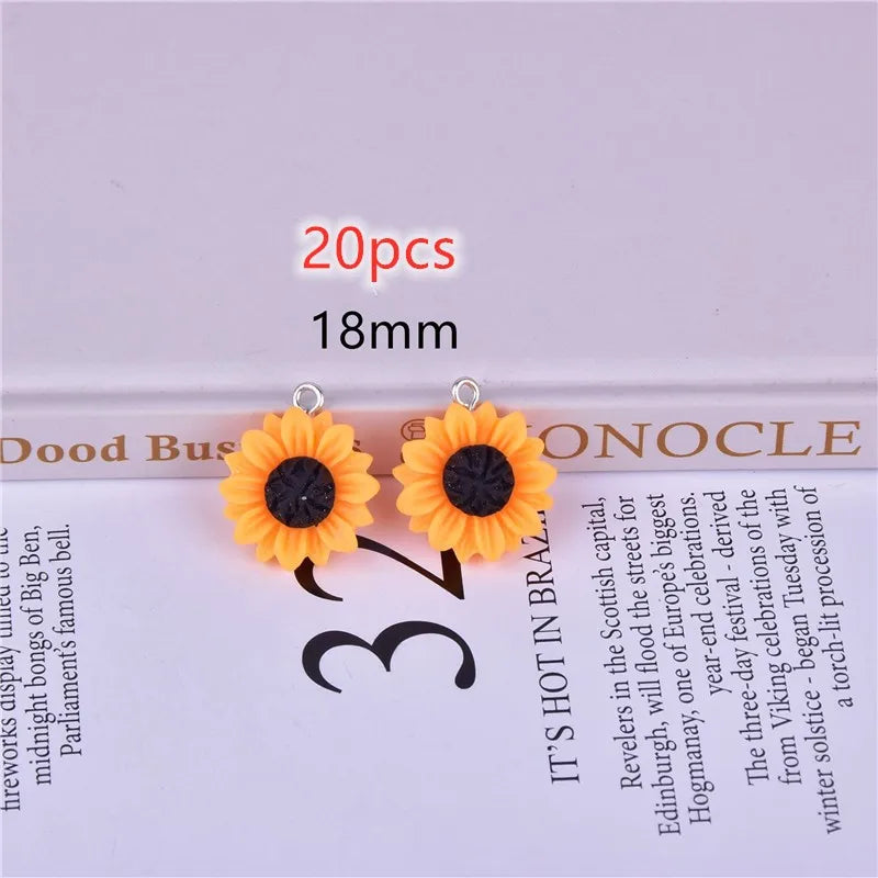 Sun Flower Daisy Resin Charms for Earring Bracelet DIY Jewelry Making