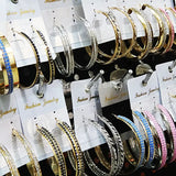 12pair Frosted Silver Big Hoop Earrings For Women