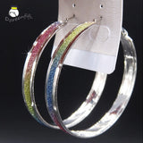 12pair Frosted Silver Big Hoop Earrings For Women