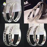 12pair Frosted Silver Big Hoop Earrings For Women