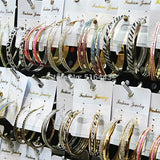 12pair Frosted Silver Big Hoop Earrings For Women