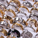 Colorful Zircon Rings 20Pcs/Lot Stainless Steel Jewelry Men Women Gift