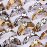 Colorful Zircon Rings 20Pcs/Lot Stainless Steel Jewelry Men Women Gift