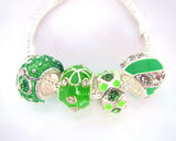 20pcs Green Oil-dripped Alloy Metal European Charms Beads for Bracelet DIY