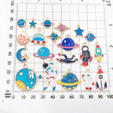 Universe Moon Enamel Charm for Jewelry Making DIY
